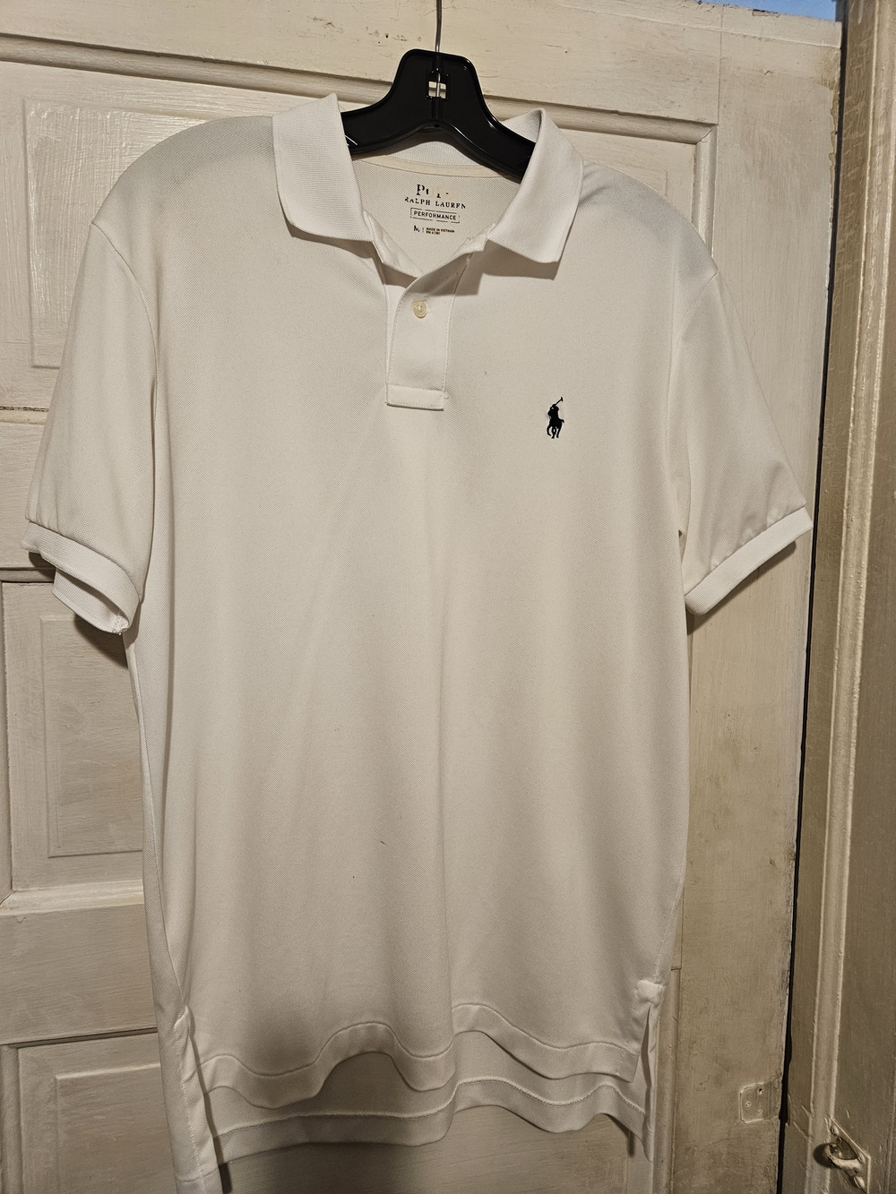 Ralph Lauren White Polo with Navy Pony Embroidery